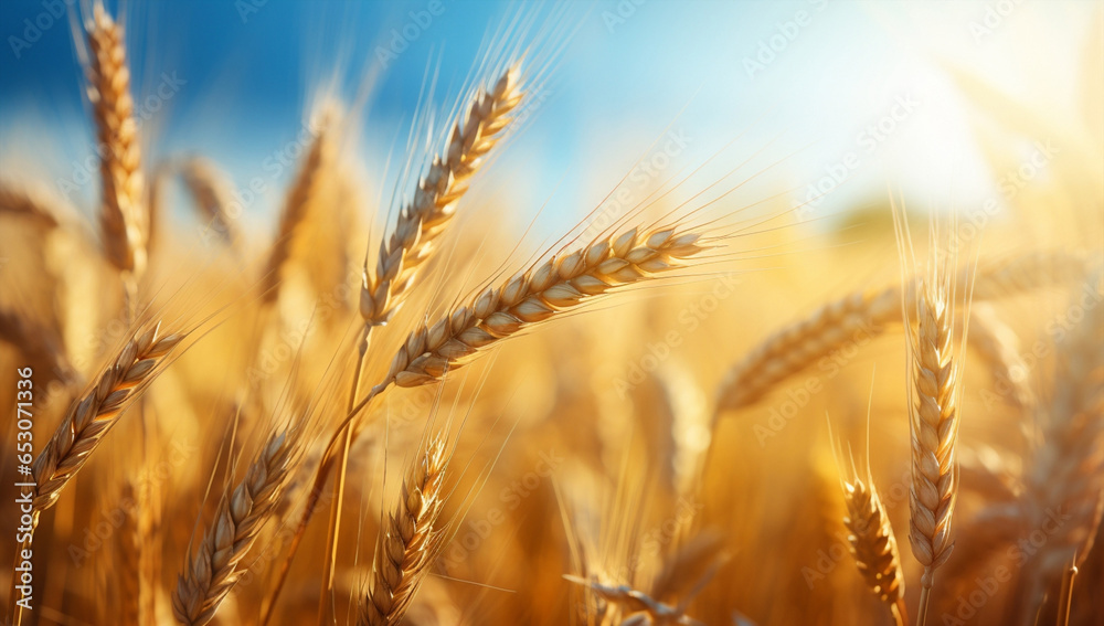 Obraz premium Agricultural wheat nature plant summer farming field