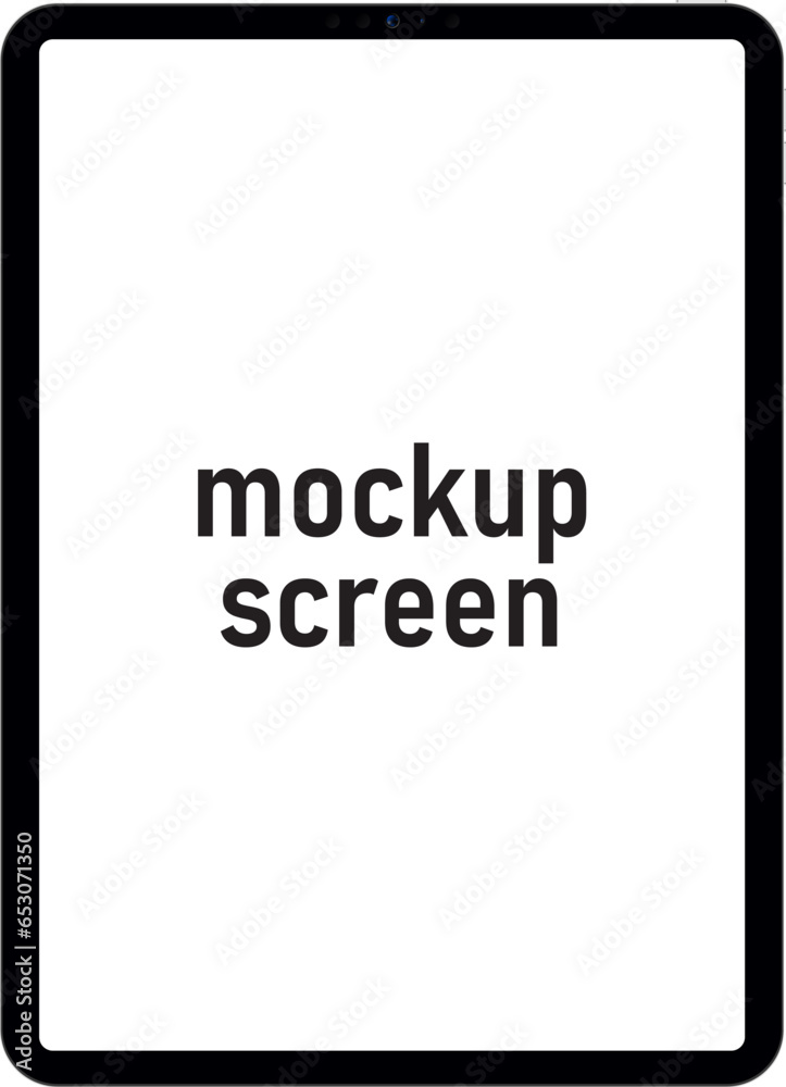 Tab Portrait with blank screen isolated on white background, white aluminium body.Digital devices screen template vector illustration with transparent background.
