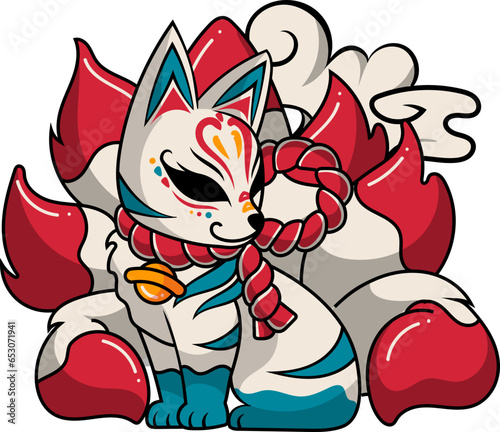 Hand Drawn Flat Kitsune