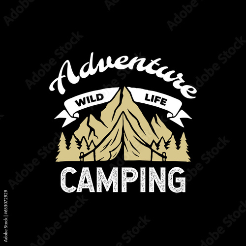 vintage hand drawn campfire vector logo badge