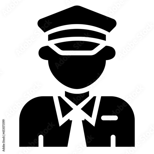  conductor, train, travel, driver, transport, man, avatar Icon, Glyph style icon vector illustration, Suitable for website, mobile app, print, presentation, infographic and any other project.