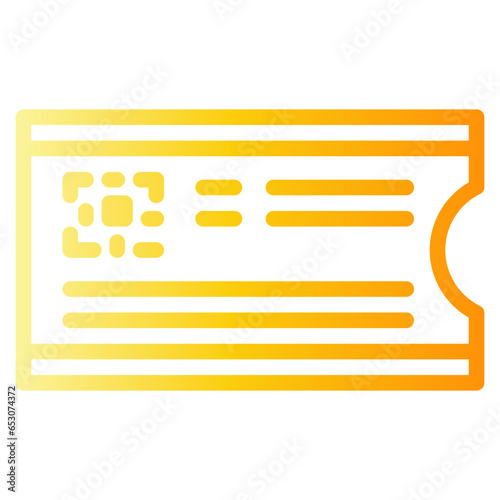  ticket, Admission, platform, transportation, tickets, train Icon, gradien style icon vector illustration, Suitable for website, mobile app, print, presentation, infographic and any other project.