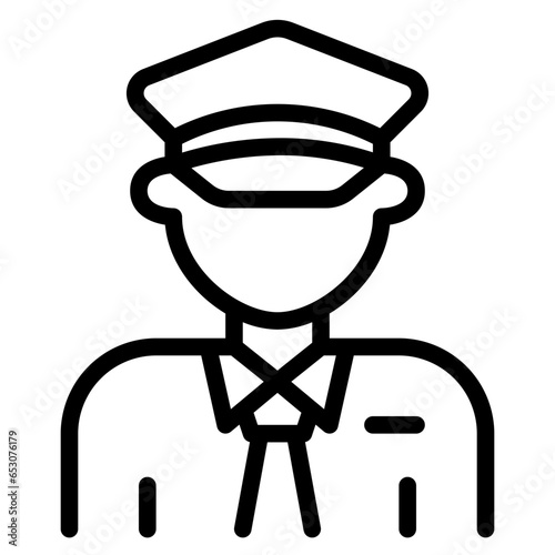  conductor, train, travel, driver, transport, man, avatar Icon, Line style icon vector illustration, Suitable for website, mobile app, print, presentation, infographic and any other project.