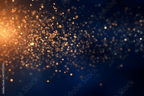 abstract background with Dark blue and gold particle, Christmas background, holiday concept. generative ai