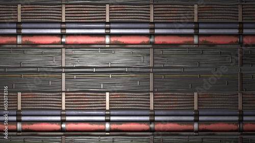 Fototapeta Naklejka Na Ścianę i Meble -  abstract background of geometric lines, cable, sci-fi style, 3d render