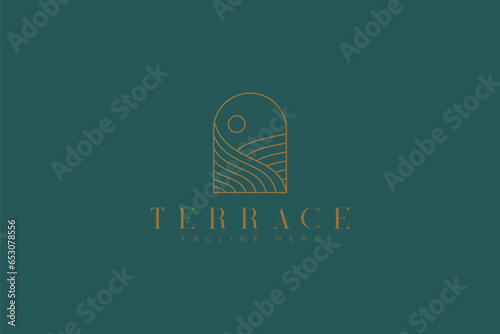 Abstract Luxury Gate Hallway House Architecture Logo Concept Minimalist