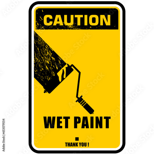 Caution, Wet Paint, sign vector