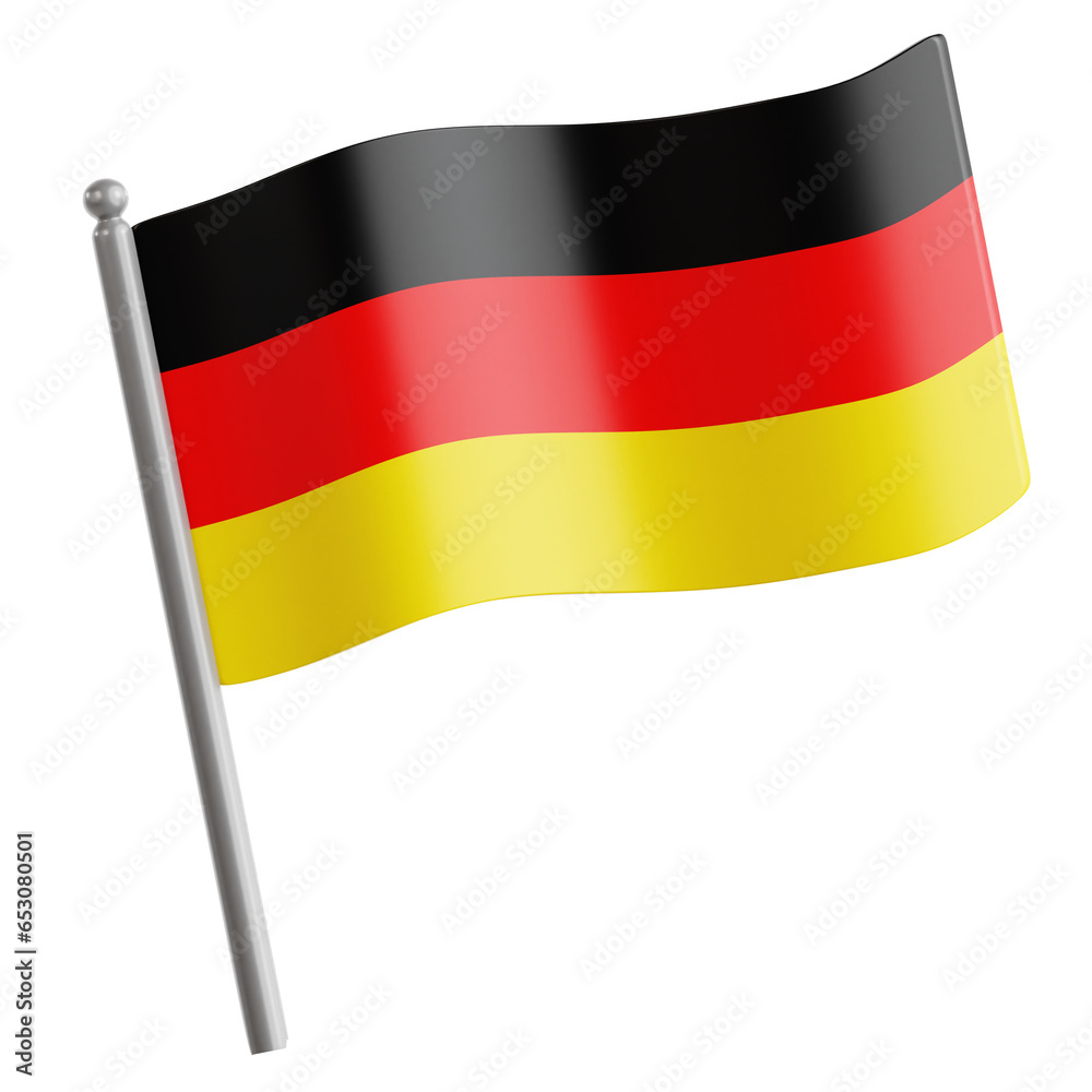3D illustration of German flag flying high for Oktoberfest 3D illustration of German flag flying high for Oktoberfest