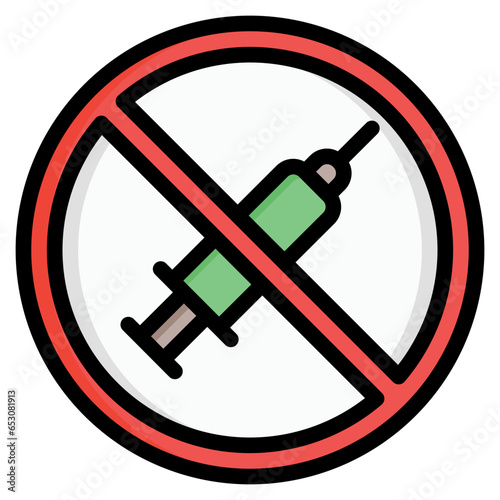 no drugs, no injection, no vaccines, healthcare and medical, medical, syringe, signaling, injection, signals and prohibitions, prohibition, forbidden, warning, stop, sign, prohibited, forbid, safety, 