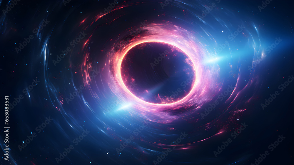 Abstract futuristic space background. Black hole over star field in outer space. Colorful ellipse. Generative ai Abstract futuristic space background. Black hole over star field in outer space. Colorful ellipse. Generative ai