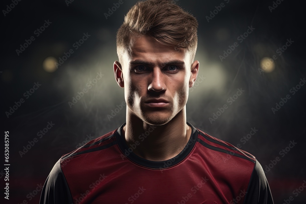 Portrait of soccer player. 