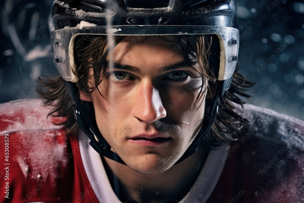 Portrait of ice hockey player. Portrait of ice hockey player.