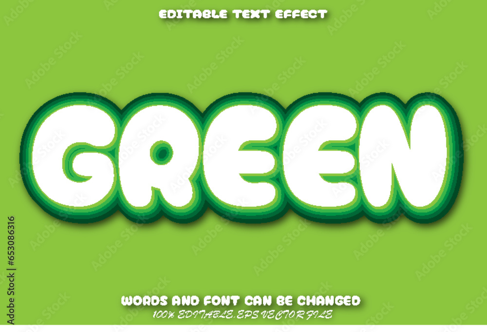 Green Editable Text Effect Cartoon Style Green Editable Text Effect Cartoon Style