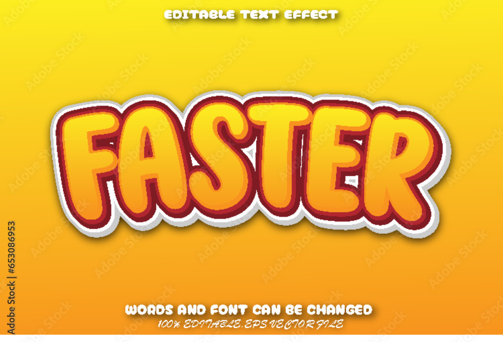 Faster Editable Text Effect Cartoon Style