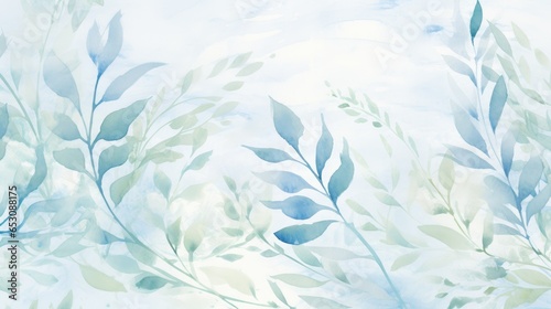 watercolor background, marble with the delicate beauty of sea plants