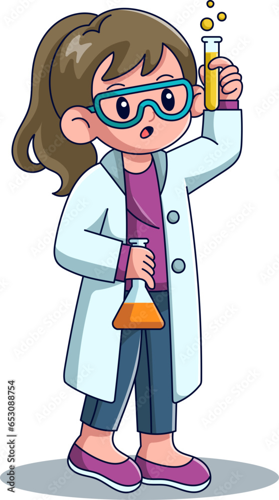 Cute Profession Illustration Scientist