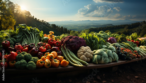 Freshness of nature healthy eating, organic vegetable farm harvest generated by AI © grgroup
