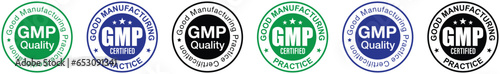 GMP (Good Manufacturing Practice) certified round stamp on white background - Vector, Gmp certified vector stamp isolated on white background, certified round stamp on white background - Vector
