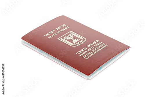 Israeli travel document, laissez-passer. migration journey concept photo