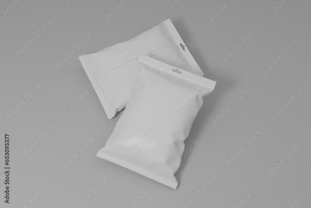 Fotografia 3d Chips bag mock up isolated on white background