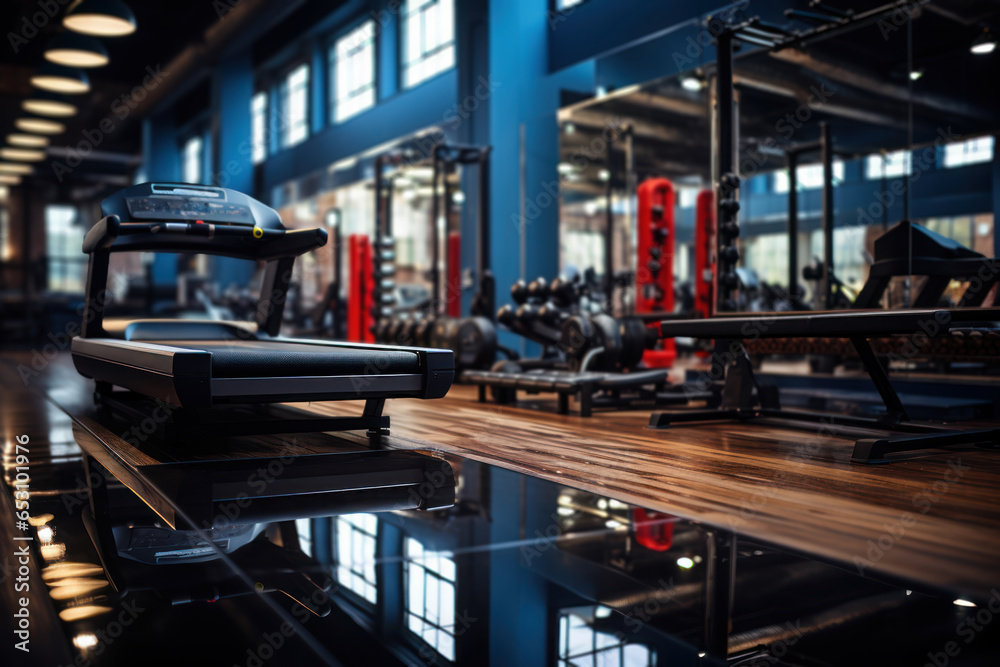 A gym with a variety of specialized workout equipment, reflecting the diversification of fitness offerings. Generative Ai.