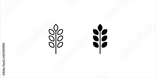Farm wheat ears icons set vectors template. color editable on white background. eps 10