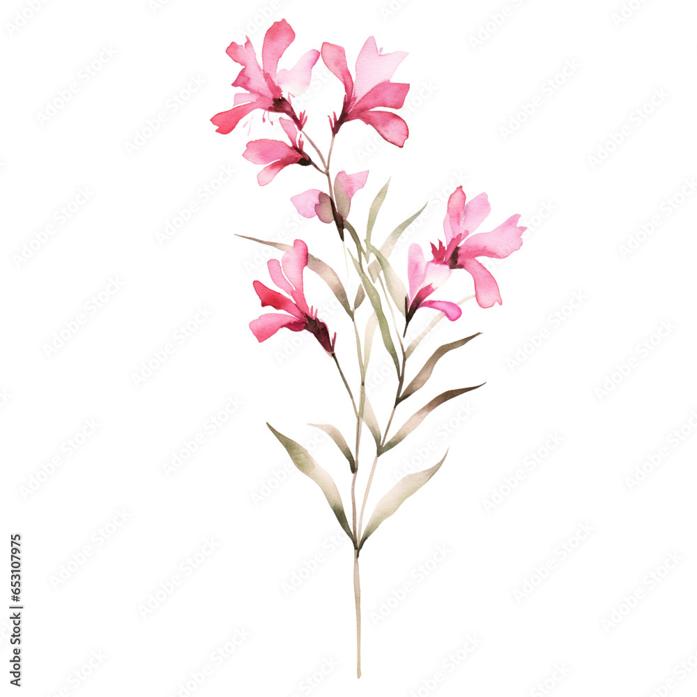 Wild flower watercolor on isolated background. Wild flower watercolor on isolated background.