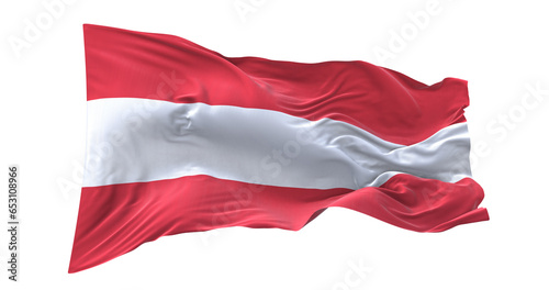 3d illustration flag of Austria. Austria flag waving isolated on white background with clipping path. flag frame with empty space for your text.