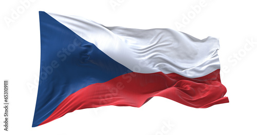 3d illustration flag of Czech Republic. Czech Republic flag waving isolated on white background with clipping path. flag frame with empty space for your text.