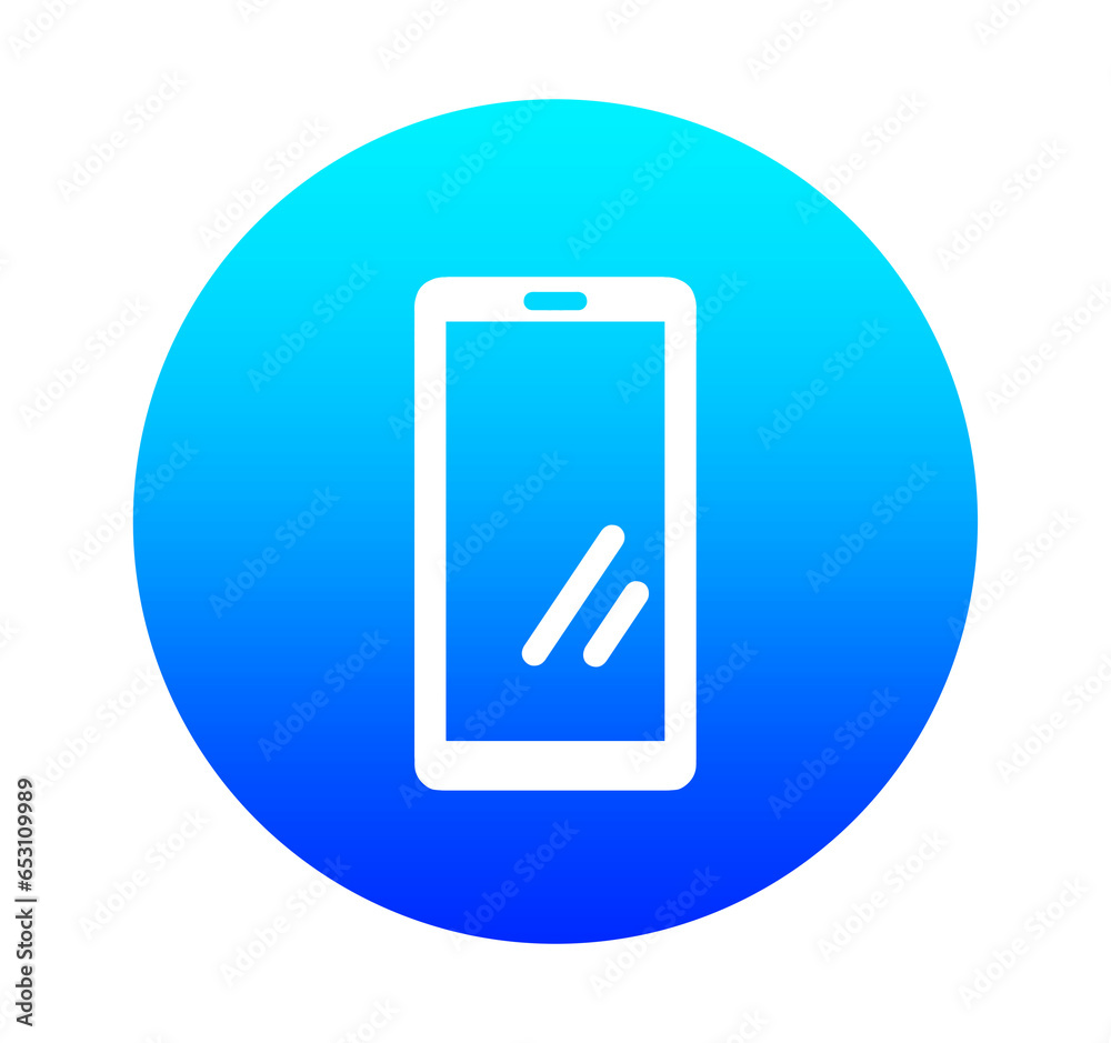 青いグラデーションのスマートフォン 青いグラデーションのスマートフォン