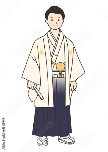 „Ç§„É©„Çπ„ÉàÁ¥†Êùê_Ê≠£Èù¢„ÇíÂêë„ÅèË¢¥Âßø„ÅÆÁî∑ÊÄß_ÂÖ®Ë∫´_„Éô„ÇØ„Çø„Éº