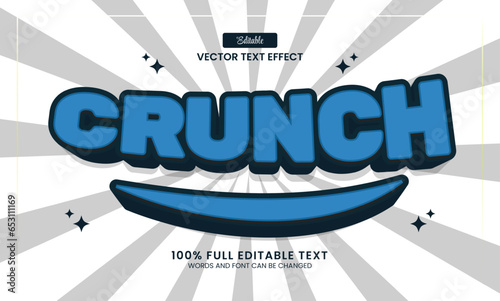 Design editable text effect, Crunch 3d cartoon vector illustration