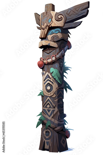 a Totem. isolated object, transparent background 