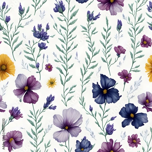 Wallpaper Mural Seamless pattern with flowers Torontodigital.ca