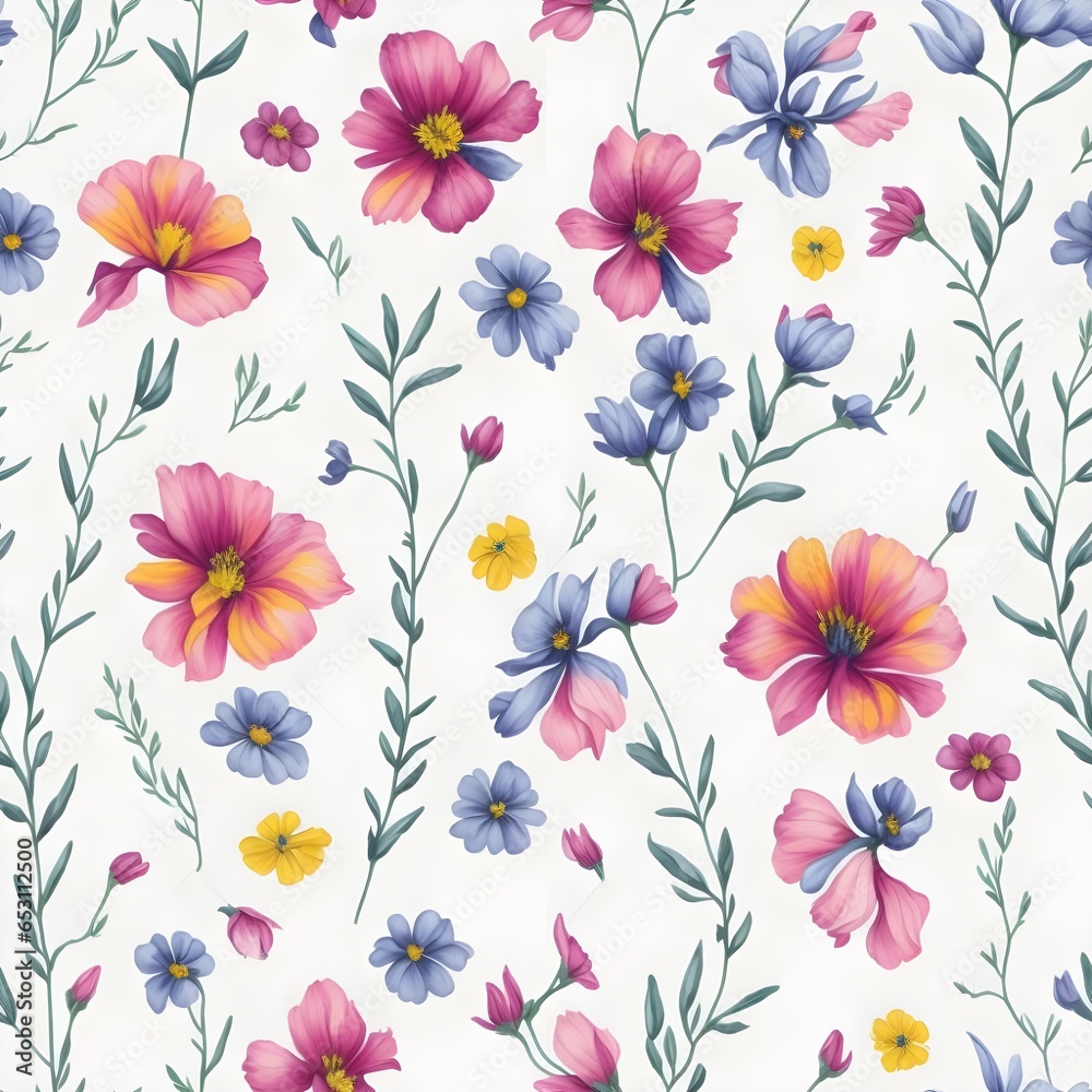 Seamless pattern with flowers