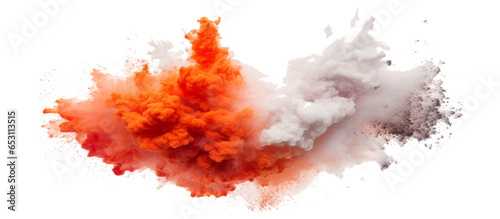 colorful vibrant rainbow Holi paint color powder explosion with bright colors isolated white background.	