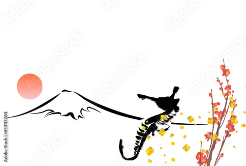 辰　年賀状　干支　背景