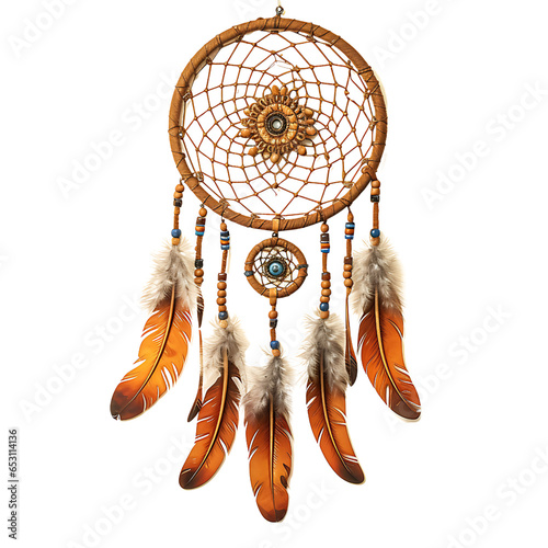 Dream Catcher Isolated on Transparent or White Background, PNG photo