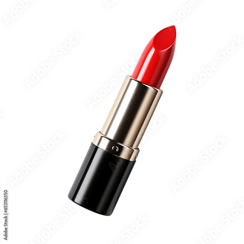 Red Lipstick Isolated on Transparent or White Background, PNG