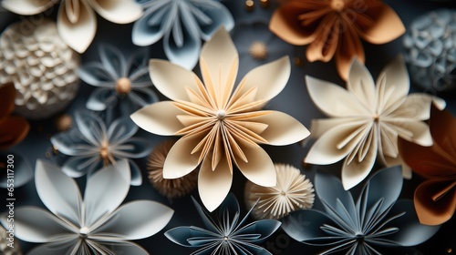 Paper decorations, Christmas Background. © visoot