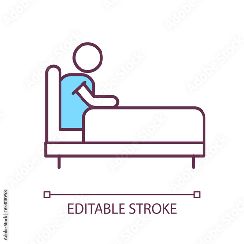 2D editable be unable to leave home icon representing online therapy, isolated vector, multicolor thin line illustration.