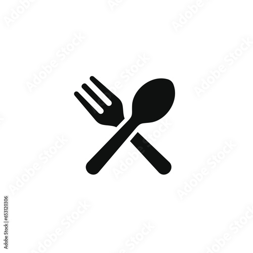 Restaurant icon isolated on white background. Fork and spoon icon