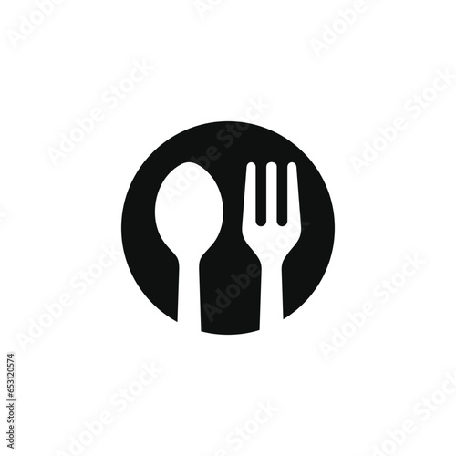 Restaurant icon isolated on white background. Fork and spoon icon