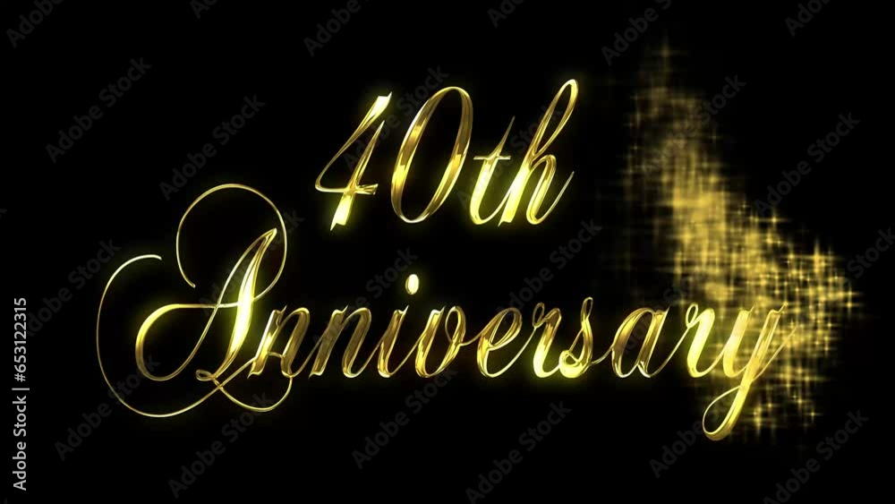 Animated anniversary greeting with gold text and stars