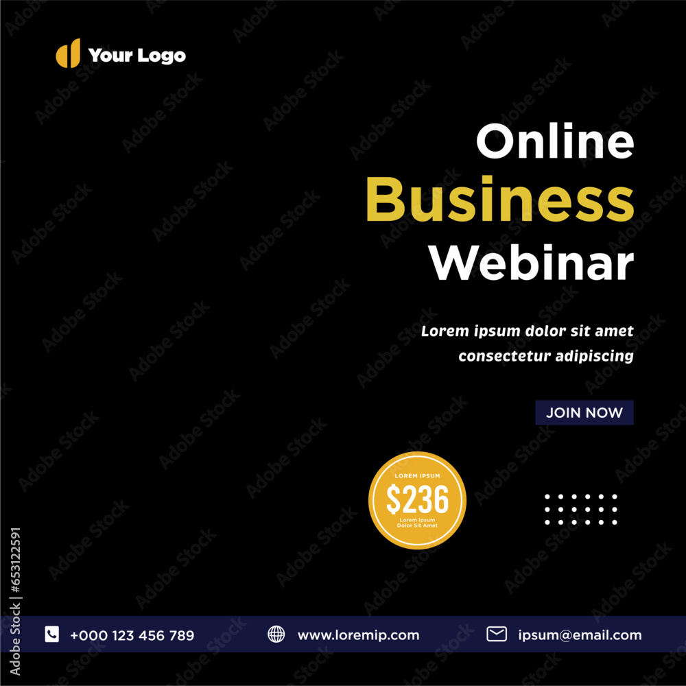 Obraz premium Digital marketing live webinar and corporate social media or template banner 