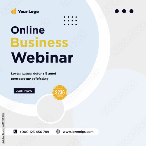 Digital marketing live webinar and corporate social media or template banner
