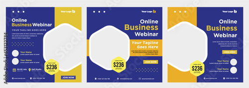 Digital marketing live webinar and corporate social media or template banner
