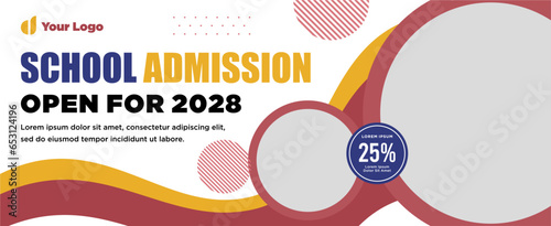 School admission banner or social media template
