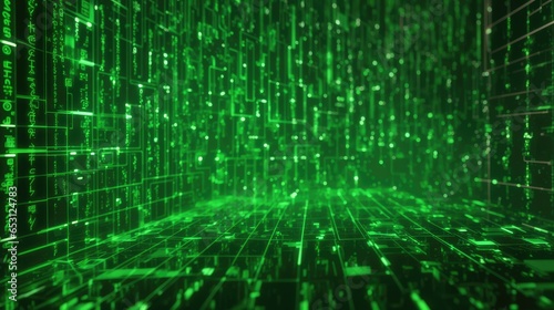 Futuristic digital matrix particles grid virtual reality abstract cyber space background