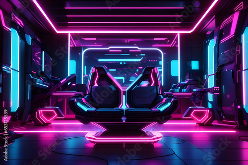 Futuristic and vibrant neon toom